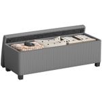 HOMCOM Storage Ottoman with Lid, 112cm Bench Chest Box, Grey