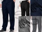Boys Extra Generous Waist Sturdy Fit School Trousers Half Elasticated Short Leg