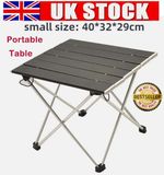 Folding Camping Table Lightweight Portable Al Alloy Frame Outdoor Picnic Bag UK