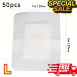 50Pcs Large Nonwoven Wound Dressings – Hypoallergenic First Aid Plasters Uk