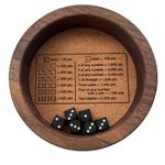 Dice Tray, Farkle Classic Dice Game Wood Tray + 6 Dices for The Family Party