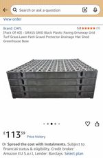 32x Pack Heavy Duty Driveway Grid Black Gravel Grid for Driveway Patio Garden