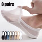 Men’s 3 Pairs Invisible Low Cut Socks Breathable Non-Slip Summer Mesh Thin UK