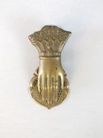 Victorian Brass Wall Hanging Paper / Documents / Letter Clip In Shape Of Hand