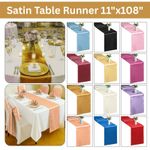 11"x108" Satin Table Runners Chair Wedding Banquet Party Table Decoration 1-100X