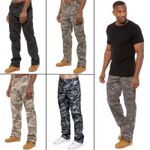 Kruze Mens Military Combat Work Trousers Camouflage Cargo Camo Army Casual Pants