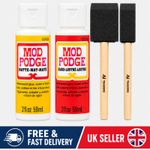 Mod Podge Water Based Craft Glue & Sealer Bundle – Decoupage Kit- Quick Drying