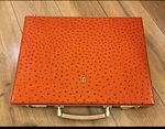 Vintage Jafferjee’s Ostrich Leather Briefcase – Cognac Orange