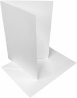 5 x 7" White Card Blanks & Envelopes - 300gsm Card Pre-Creased For Easy Folding