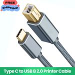 Printer Cable High Speed Printer USB Type-C to USB B 2.0 For Epson HP Brother UK