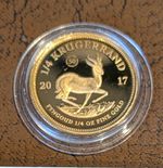2017 South African Mint proof Krugerrand 1/4 oz Gold Coin 50th Anniv 0.9167