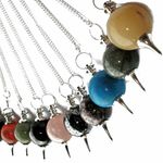 Genuine Gemstone Crystal Ball Dowsing Pendulum Variety of Dowsers UK Seller