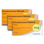 3 x Chlorphenamine 4 mg Tablets 28 -For Hives/Hay Fever/Eczema Like Piriton.