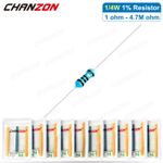 100pcs 1/4W Watt 0.25W 1% Metal Carbon Film Resistor Resistance 1ohm - 4.7Mohm