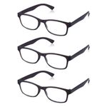3x - Read Optics Brown Tortoiseshell Rectangular Reading Glasses For Men & Women