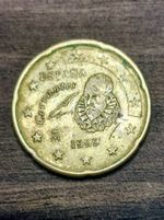 Rare Coin 1999 Espana (Spain) 20 Euro Cent Coin Cervantes