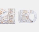 Atelier Choux Baby Boys Carousel Swaddle And Satin Bib Gift Set in Blue