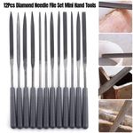 Diamond Needle File Set Mini Hand Tools for Metal Wood Glass Stone Carving 12pc