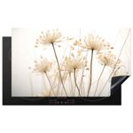 Induction Hob Cover Ceramic Worktop Protector Kitchen Durable - Beige flowers