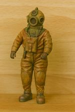 Unpainted Model Figure Diver – Rebreather & Large Diving Helmet TG98