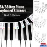 PIANO KEYBOARD NOTE LABELS REMOVABLE SILICONE PIANO STICKERS 61 KEYS REUSABLE UK