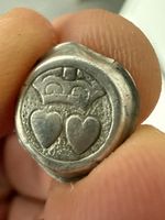 1662 silver cufflink celebrating the marriage of Charles 2nd