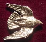 Pewter Diving Hawk Falconry Brooch Pin  Signed