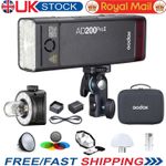 Godox AD200ProII 2.4G Pocket Flash Strobe with Softbox Reflector Diffuser Set