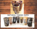 Viking Drinking Horn Cup Natural Ox Horn Tankard Ale Beer Mug Medieval Norse 5-6