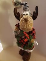 Winter Moose In Plaid And Faux Leather