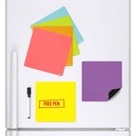 6x COLOURED SQUARES Magnetic Fridge Whiteboard Memo Board Drywipe Notice Board