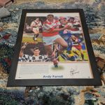 Andy Farrell Rugby Legend Hand Signed 17x13'' England Photograph with COA