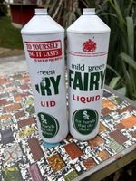 2 vintage fairy liquid bottles