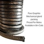 Reinforced Graphite Gland Packing Seal | Self-Lubricating Heat Resistant per M