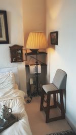 Antique Italian Wrought Iron Floor Lamp with Pleated Shade