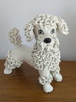 Italian Ceramic Spaghetti Figurine Poodle Dog Italy MCM mid century 1950s figure