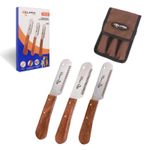 Elmax Stripping Knife for dogs (Pack of 3) Stripping comb for dogs Wooden Handle