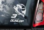 Michael Dunlop - Car Window Sticker - Isle of Man TT Helmet Motorbike Sign - V02
