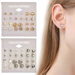 A Set Of 12 Pairs Different Style Ear Studs Earrings Allergy Free Wholesale UK