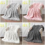 LUXURY MONGOLIAN FAUX FUR REVERSIBLE SHERPA FLEECE BLANKET – BED & SOFA THROW