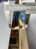 Polished Brass Folded Angle Corner Protector 25 mm x 1 mm Thick 250 mm Long