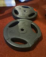 Body Power 10kg Tri-Grip Hand Grip Weight Plates Set of 2 Standard Black
