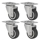 4x Heavy Duty 50mm 180kg Rubber Swivel Castor Wheels Trolley Furniture Caster