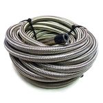 1/4" 6MM Stainless Steel Braided RUBBER Fuel Oil Cooler Hose Pipe 1/2 Metre