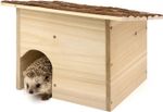Hedgehog House Large Solid Wooden Garden Shelter Hibernation Home Food Nest Box