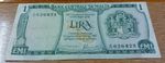 1 Pound Banknote. Malta. 1967. A22 626423. Coinagechoice.