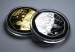 Pair of OUR SOLAR SYSTEM Commemoratives in Capsules. .999 Silver, 24ct Gold. 