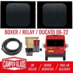 Peugeot Boxer Relay Ducato Rear Twin Barn Door Windows & Fitting Kit - 2006 On