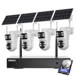 4MP 10CH NVR Wireless Solar Powered CCTV System HD WiFi 2-Way Audio Camera 500GB
