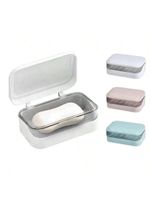 Soap Box with Removable Drainer and Lid Soap Case Container Holder Tray Uk...